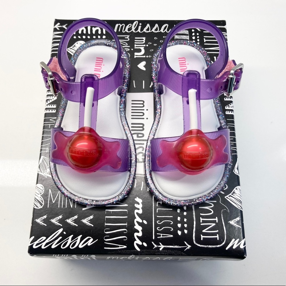 NEW! Mini Melissa Purple Lollipop Shoes Size 5💕
